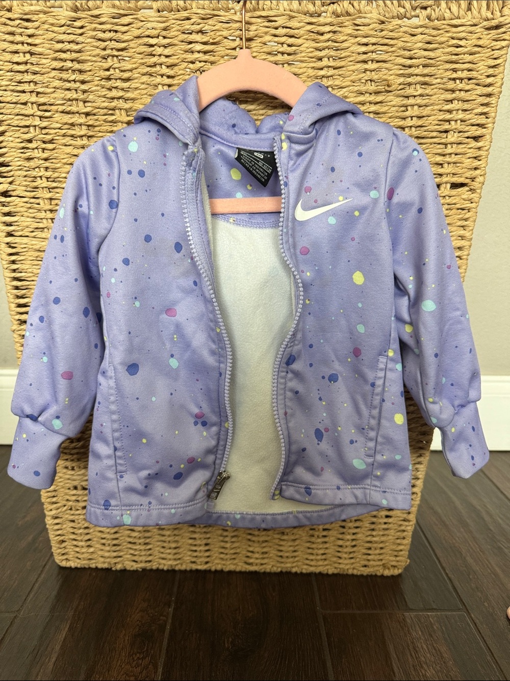 Nike Kids Lavender Hooded Jacket with Multicolor Speckles